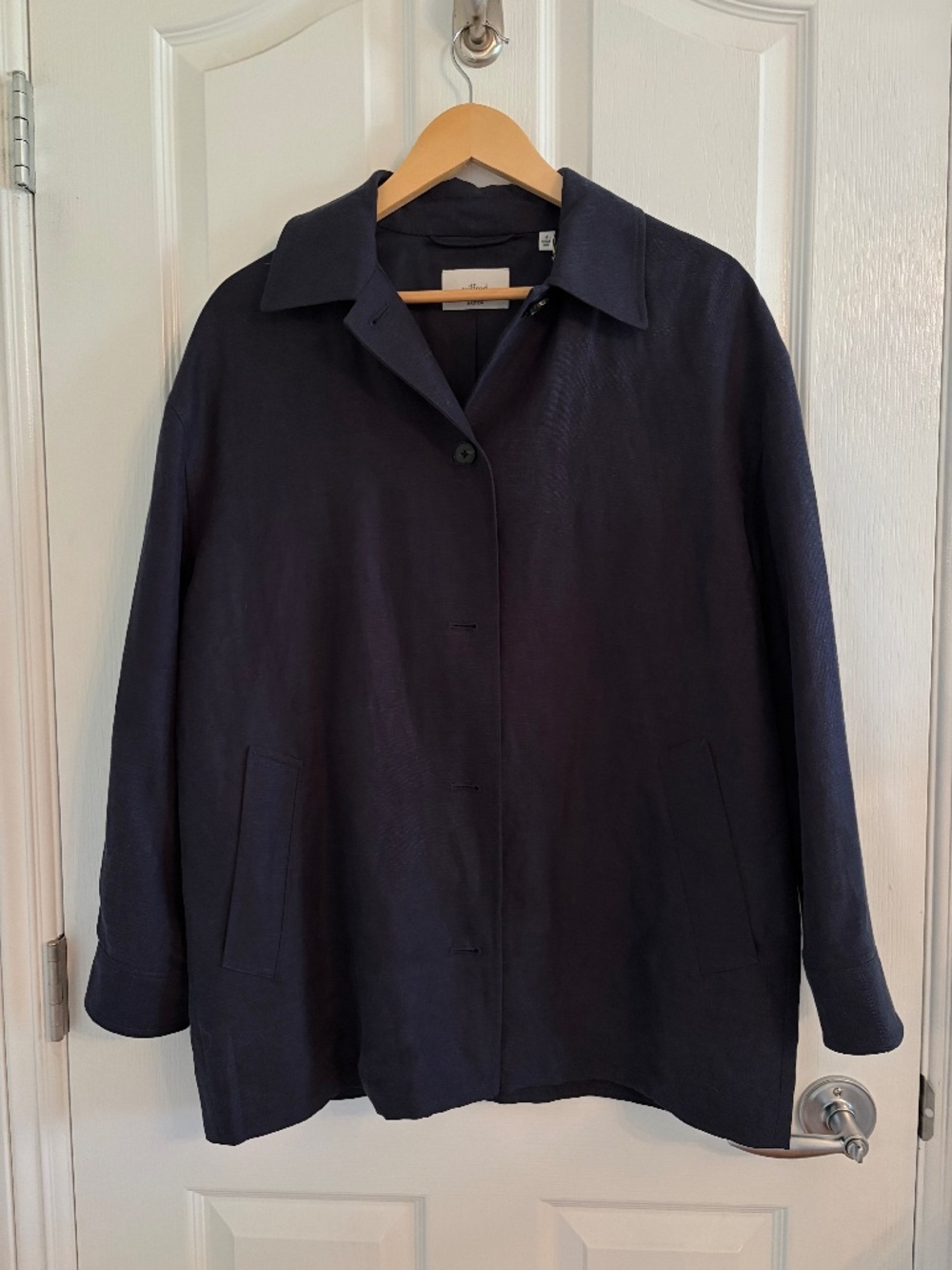 Aritzia Wilfred Merchant Jacket Cruiselinen Dark Night Navy Size 4 NWT